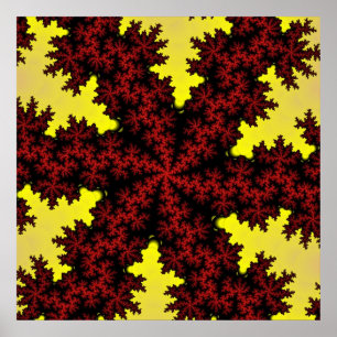 Colorful Red and Yellow Fractal Poster