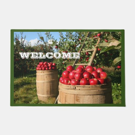 Colorful Red Apple Harvest Doormat