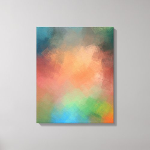 Colorful Red Blue Green Yellow Abstract Art Modern Canvas Print