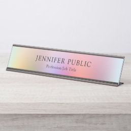 Colorful Red Blue Purple Green Yellow Template Desk Name Plate