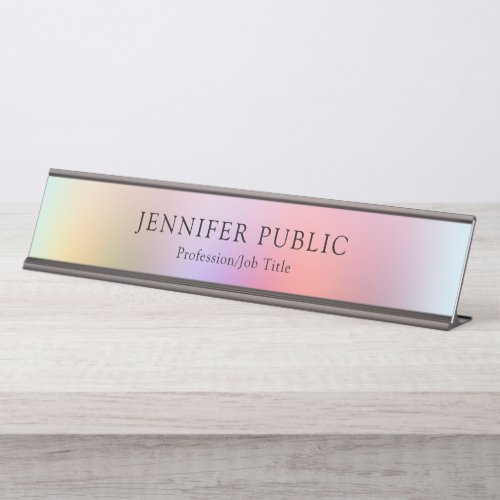 Colorful Red Blue Purple Green Yellow Template Desk Name Plate