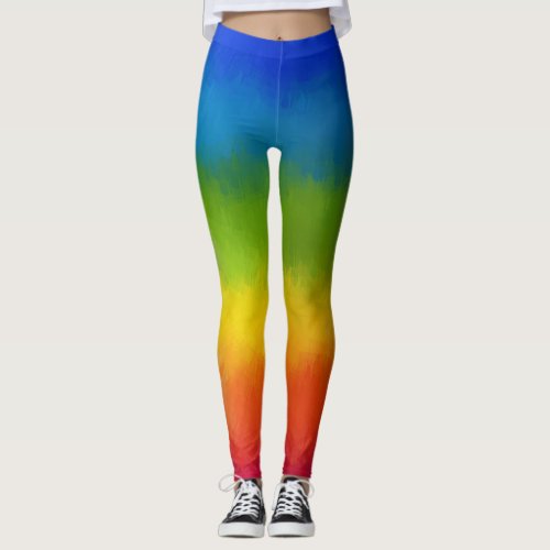 Colorful Red Blue Yellow Green Template Modern Leggings