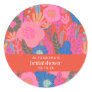 Colorful Red Boho Floral Custom Bridal Shower  Classic Round Sticker