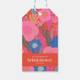 Colorful Red Boho Floral Custom Bridal Shower  Gift Tags