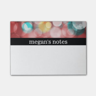 Colorful Red Bokeh Post-it Notes