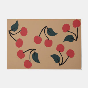 Colorful red cherry themed indoor mat, Fruit Doormat