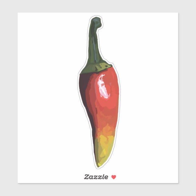 Colorful Red Chili Pepper Sticker (Sheet)