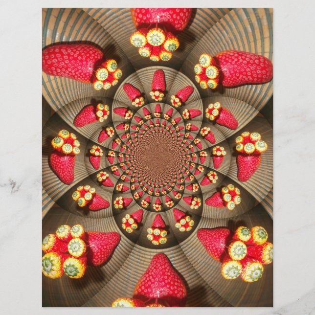 Colorful Red Delight: Strawberry Kaleidoscope Art (Front)