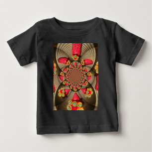 Colorful Red Delight: Strawberry Kaleidoscope Art Baby T-Shirt