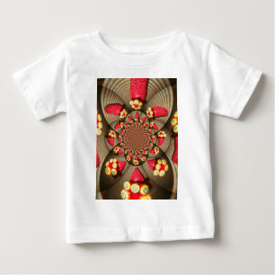 Colorful Red Delight: Strawberry Kaleidoscope Art Baby T-Shirt
