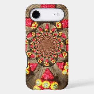Colorful Red Delight: Strawberry Kaleidoscope Art iPhone 17 Air Case