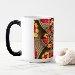 Colorful Red Delight: Strawberry Kaleidoscope Art Color Morph Mug