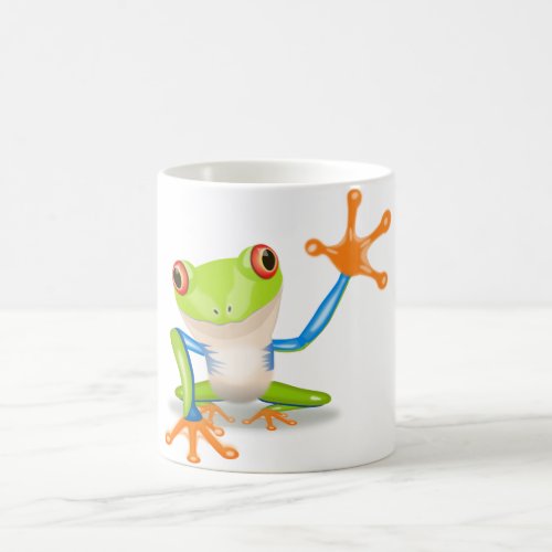 Colorful Red_Eyed Tree Frog Reaching Out Coffee Mug