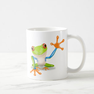 Colorful Red-Eyed Tree Frog Reaching Out Coffee Mug
