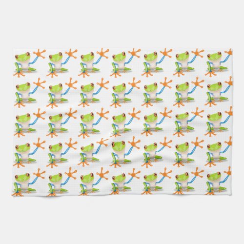 Colorful Red_Eyed Tree Frog Reaching Out Towel