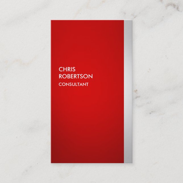 Colorful Red Gray Attractive Business Card (Front)