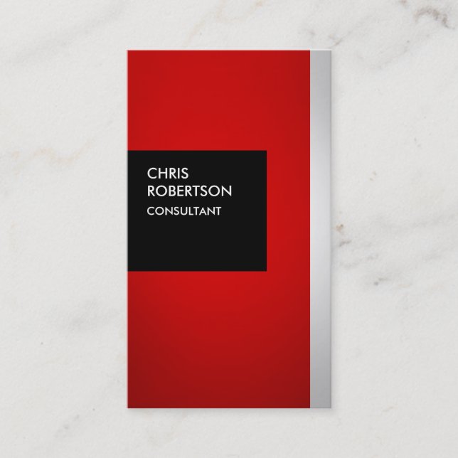 Colorful Red Gray Black Creative Business Card (Front)