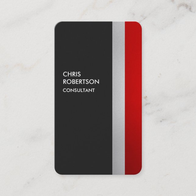 Colorful Red Gray Custom Rounded Profile Card (Front)