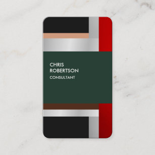Colorful Red Gray Green Custom Business Card