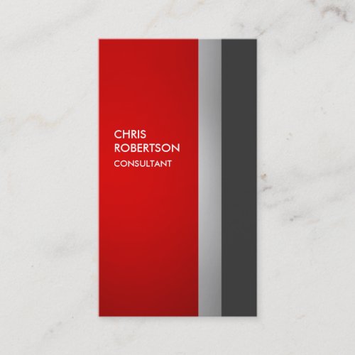 Colorful Red Gray Modern Vertical Business Card