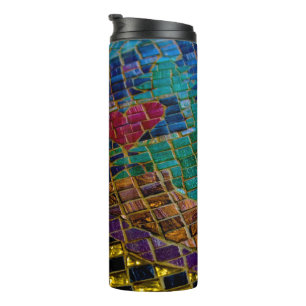 Colorful Red Heart Mosaic Thermal Tumbler