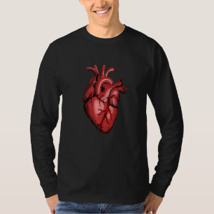Colorful Red Line Human Heart Anatomy T-Shirt