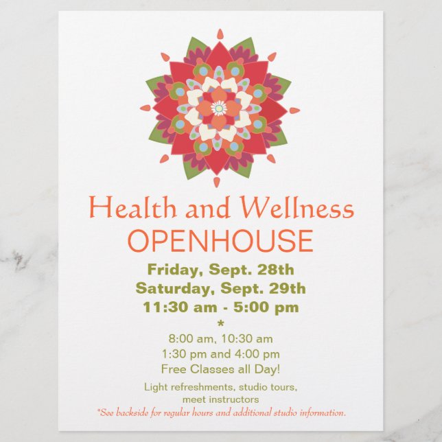 Colorful Red Lotus Health and Wellness Flyer 2 (Front)