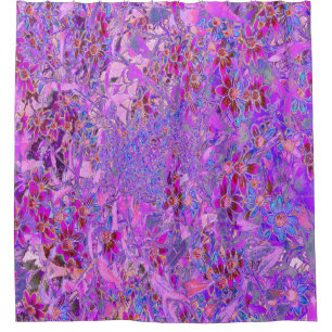 Colorful, Red, Magenta, Blue, Wildflowers, purple, Shower Curtain