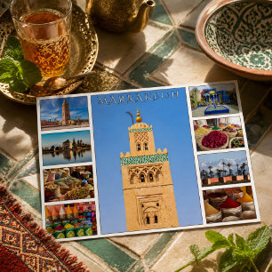 Colorful Red Marrakech Moroccan Architecture Postcard