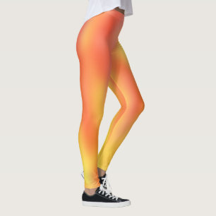 Colorful Red Orange Flames Gradient Pattern Leggings