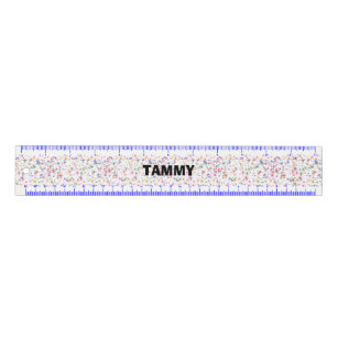 Colorful Red Orange Purple Paint Spatter Name Ruler