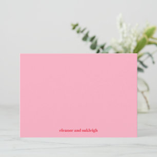 Colorful Red Pink Modern Simple Wedding Custom Thank You Card