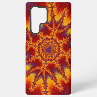 Colorful Red, Purple and Yellow Fractal Samsung Galaxy S22 Ultra Case