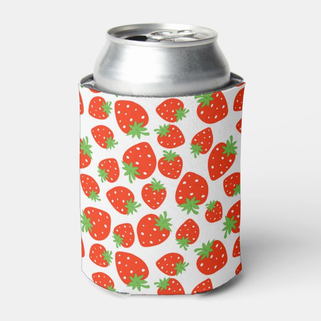 Colorful red strawberry pattern can cooler (Can Front)