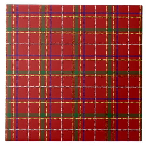 Colorful Red Tartan Plaid Ceramic Tile