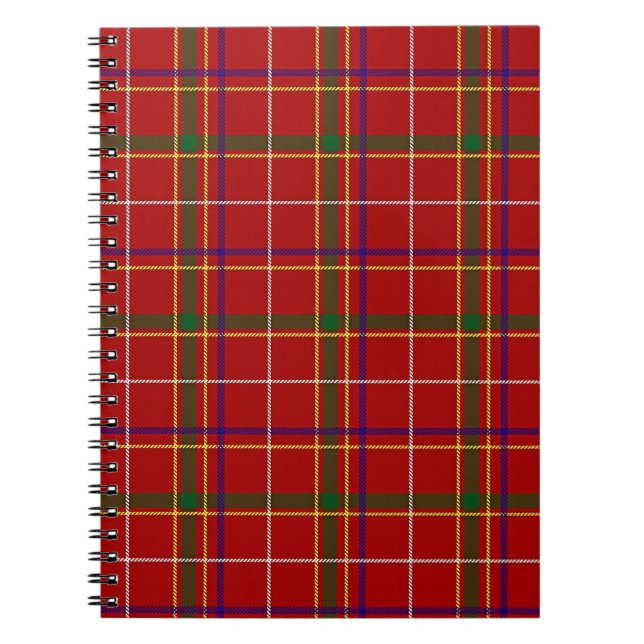 Colorful Red Tartan Plaid Notebook (Front)