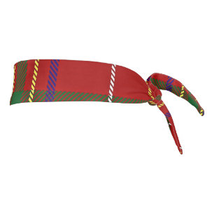 Colorful Red Tartan Plaid Tie Headband