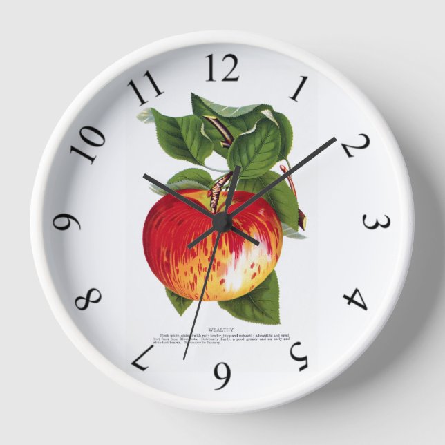 Colorful Red Wealthy Apple Clock (Front)