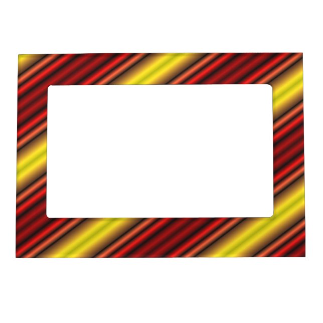 Colorful Red Yellow Black Stripes Magnetic Frame (Front)