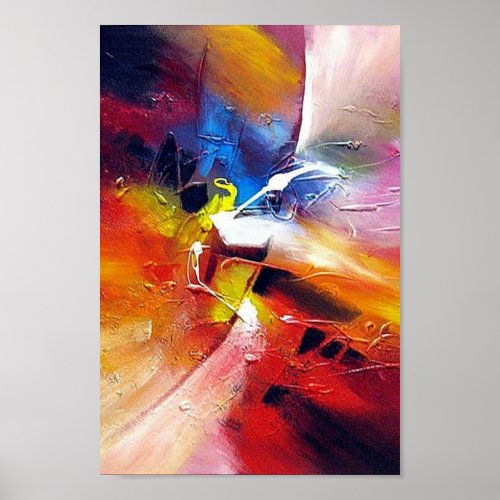 Colorful Red Yellow Green Blue Purple Abstract Poster