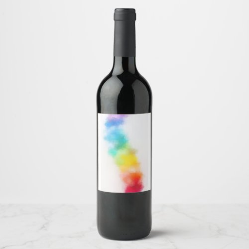 Colorful Red Yellow Orange Blue Green Abstract Wine Label