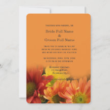 Colorful red, yellow, orange daisy flowers wedding