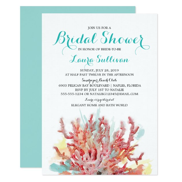 Colorful Reefs Watercolor | Bridal Shower Invitation