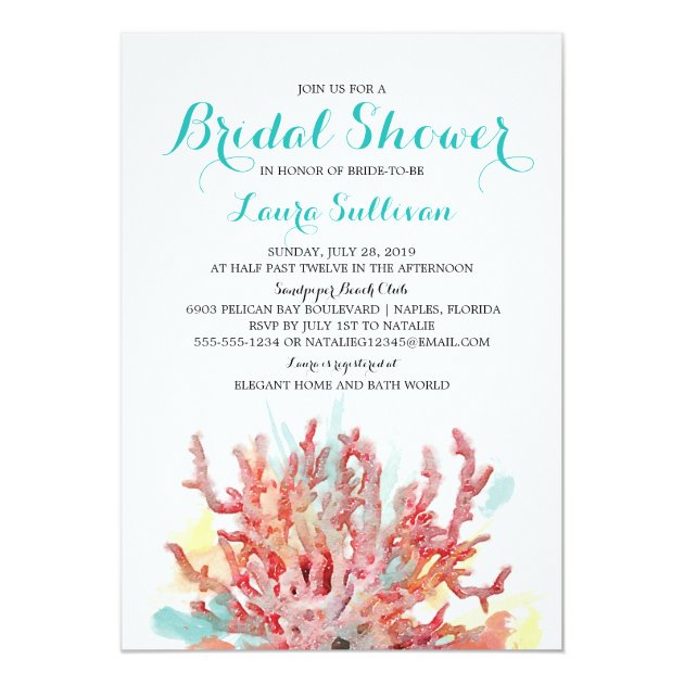 Colorful Reefs Watercolor | Bridal Shower Invitation