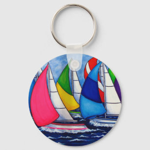 Colorful Regatta Sailing Key Chain