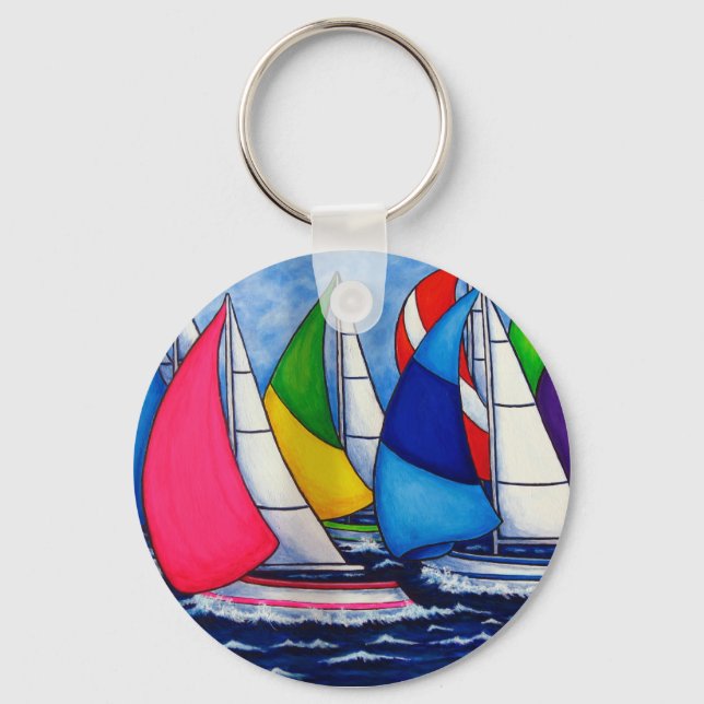 Colorful Regatta Sailing Key Chain (Front)