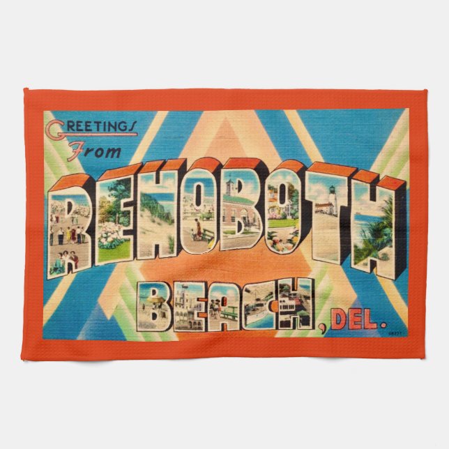 Colorful Rehoboth Beach  Kitchen Towel (Horizontal)