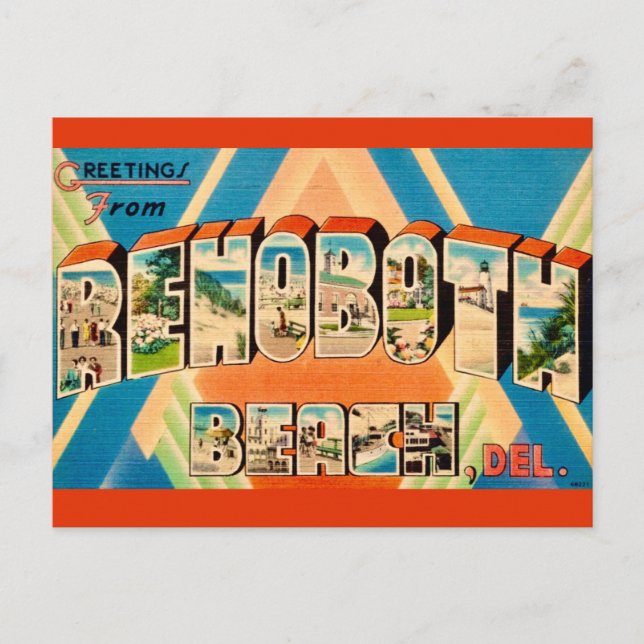 Colorful Rehoboth Beach  Postcard (Front)