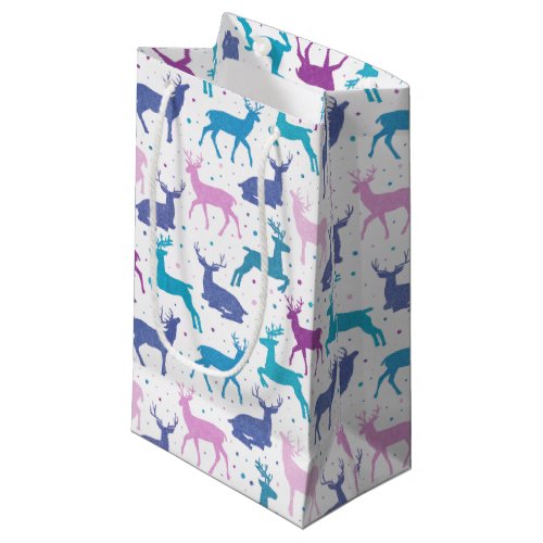 Colorful Reindeer Pattern Small Gift Bag