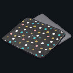 Colorful rendom dots pattern laptop sleeve<br><div class="desc">Elegant modern colorful random size dots seamless pattern with contrasting black background.</div>